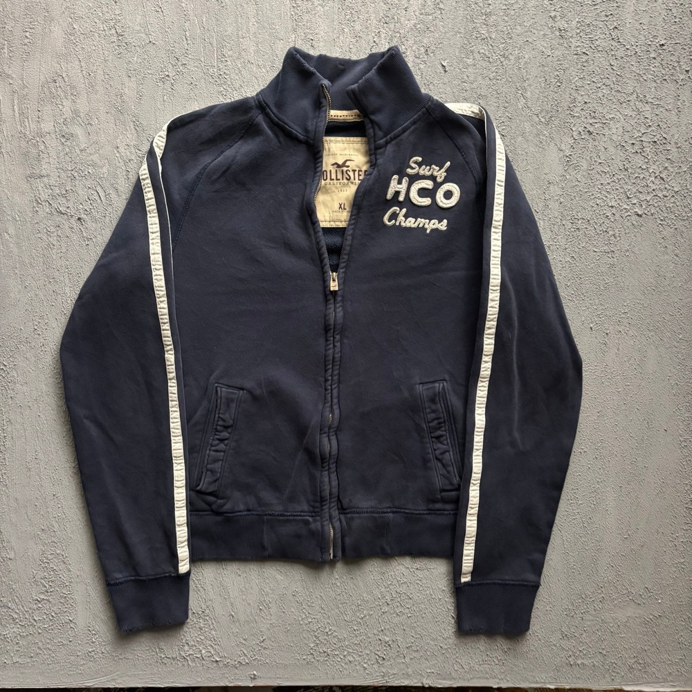 Vintage Hollister Surf HCO Champs Full Zip Jacket Mens XL Navy Blue 2000s
